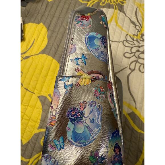 NWOT Disney Princesses 100th Silver Metallic Multi All Over Print Mini Backpack - Picture 4 of 7